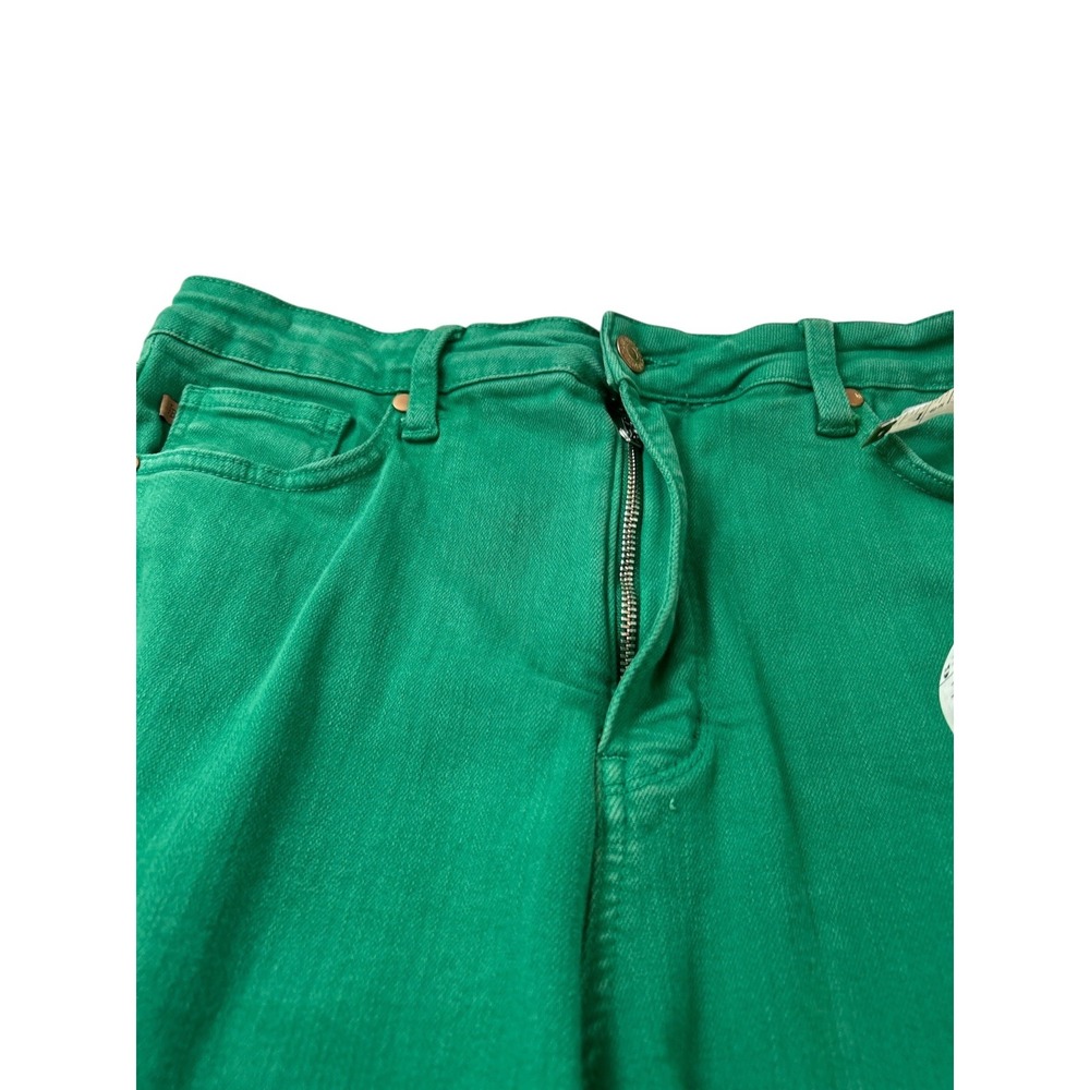 Judy Blue Kelly Green High-Waist Tummy Control Wide Leg Crop Jeans 15/32 - Picture 7 of 10